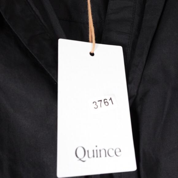 New Quince Womens Black Organic Cotton Tiered Maxi Dress Sz Small Boho 3761-5 - Picture 5 of 11